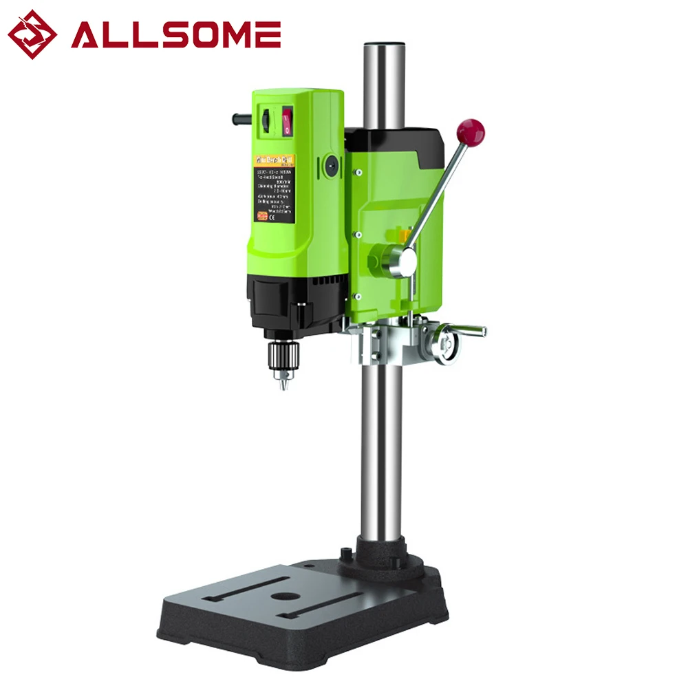 ALLSOME Mini Băng Ghế Dự Bị Khoan Khoan Tốc Độ Biến Đổi Khoan Chuck 1-16Mm Cho Gỗ DIY Kim Loại Điện dụng Cụ