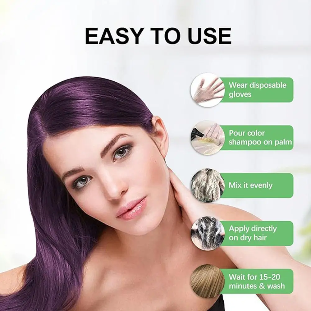 Haarverf Kleurshampoo 3 in 1 Instant Haarverfshampoo Voedt Langdurige Kleurverf Voor Vrouwen & Mannen Grijs Haar Dekking 200ML