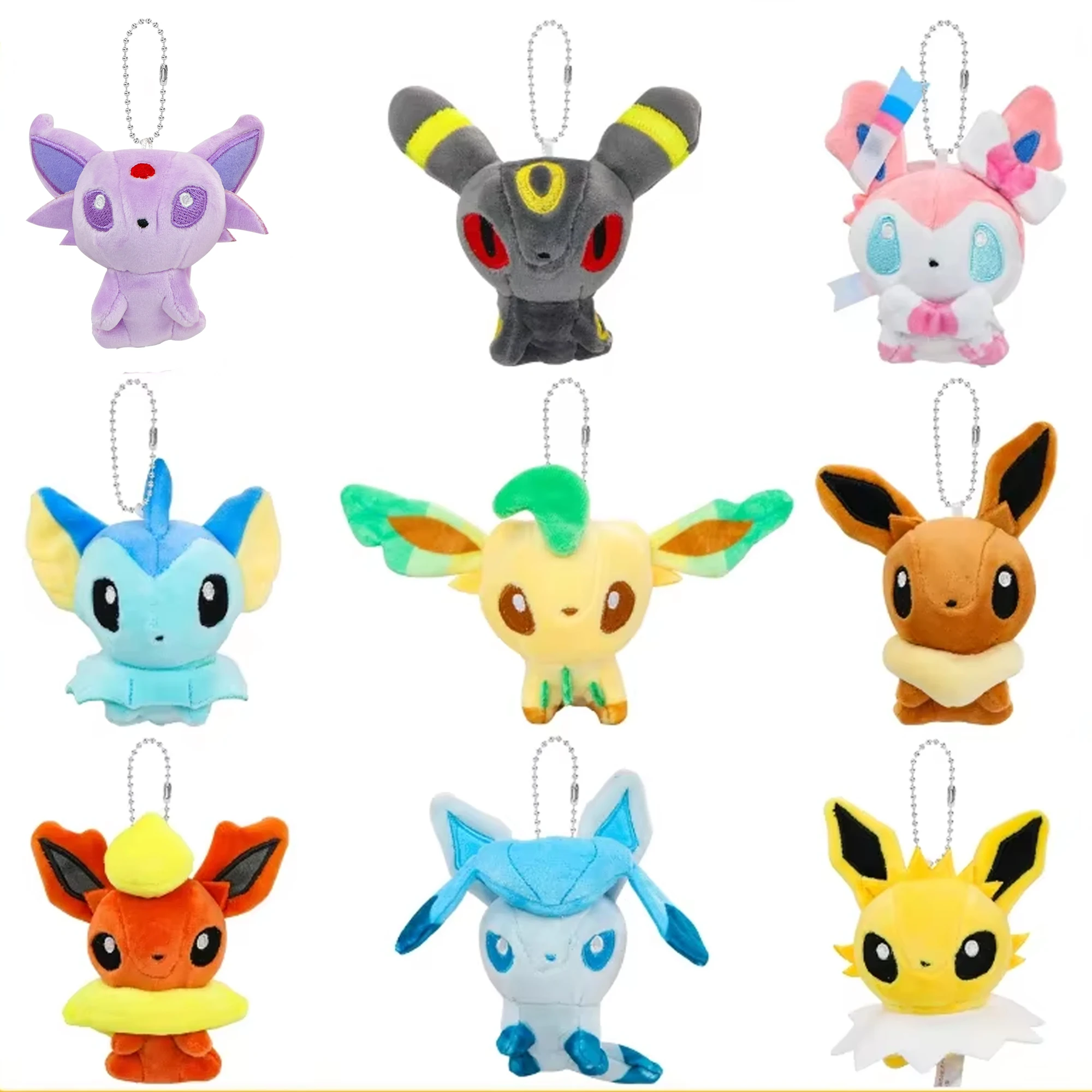 Eevee Umbreon Sylveon Espeon Vaporeon Plüschtiere Sylveon Schlüsselanhänger Gengar Duskull Haunter Flareon Gefüllte Peluche Puppe Geschenke Kinder