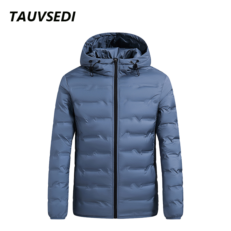 Chaqueta de plumón de pato blanco para hombre, chaqueta acolchada gruesa y cálida a prueba de viento, Parka térmica impermeable con capucha para hombre, Parka térmica de alta calidad para invierno