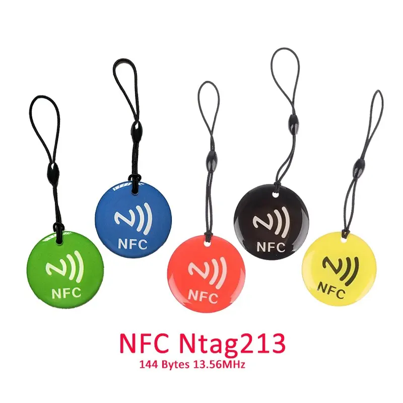 10 sztuk Ntag213 Etykieta NFC Token z liną RFID 13,56 MHz 144 bajty ISO14443A Karta epoksydowa o średnicy 35 mm dla wszystkich telefonów z obsługą NFC