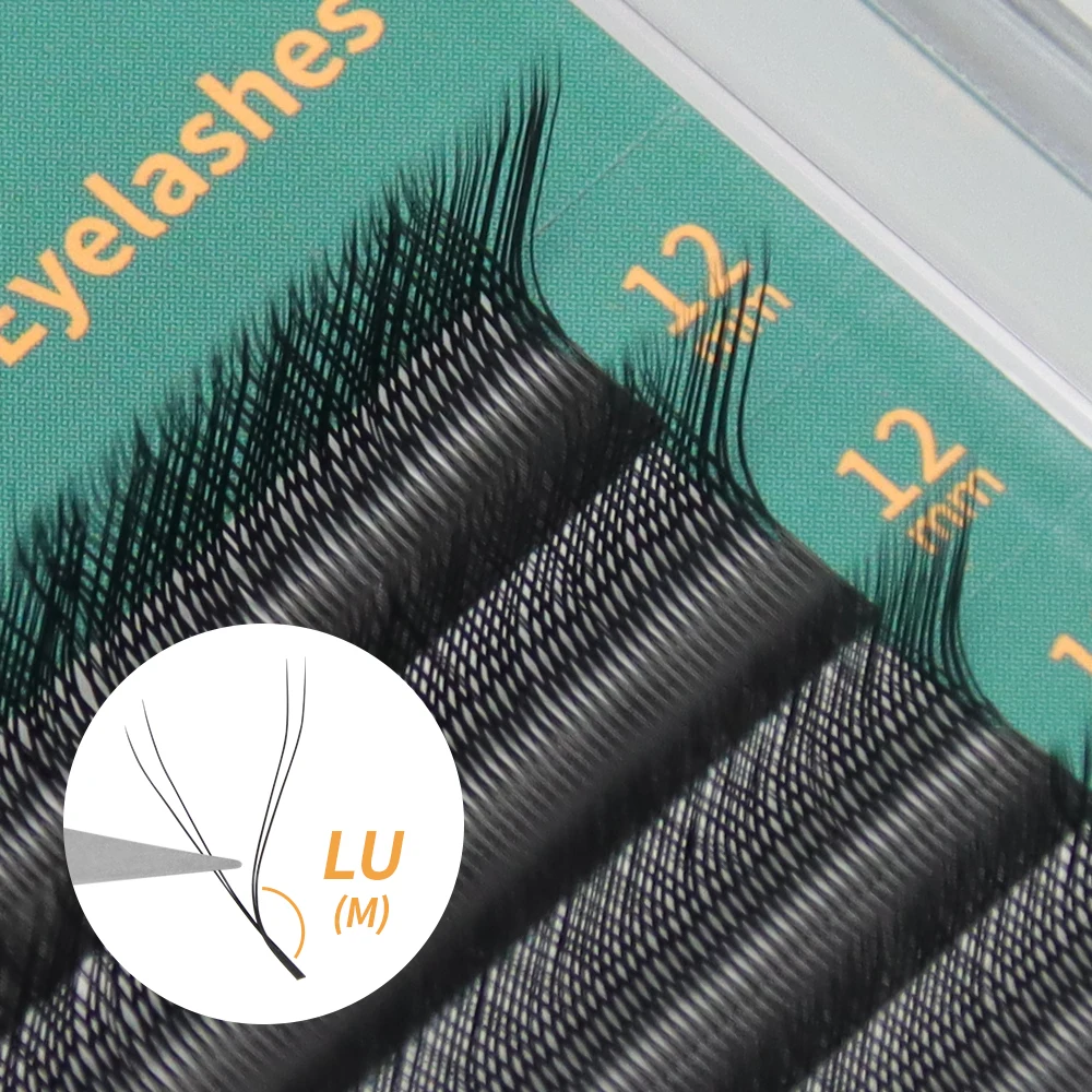 GLAMLASH Y YY W forma de malla extensión de pestañas naturales falsas C/D/L/LU pestañas de maquillaje tejidas a mano Y pestañas postizas de volumen prefabricadas