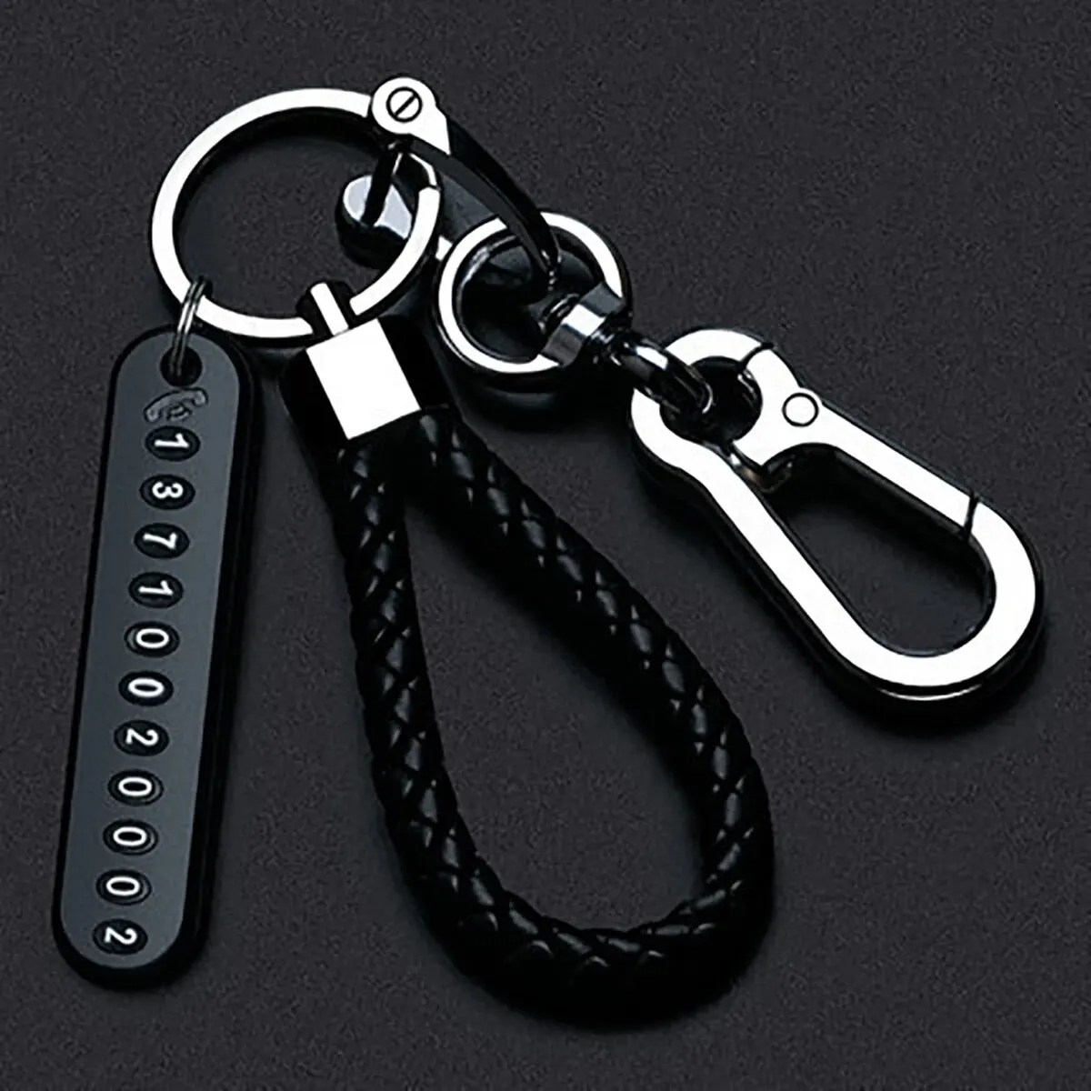 Ingemark Trendy DIY Handy Nummernschild Anhänger Schlüsselbund Männer Punk Woven Leder Seil Anti-verloren Auto Schlüssel Kette Zubehör