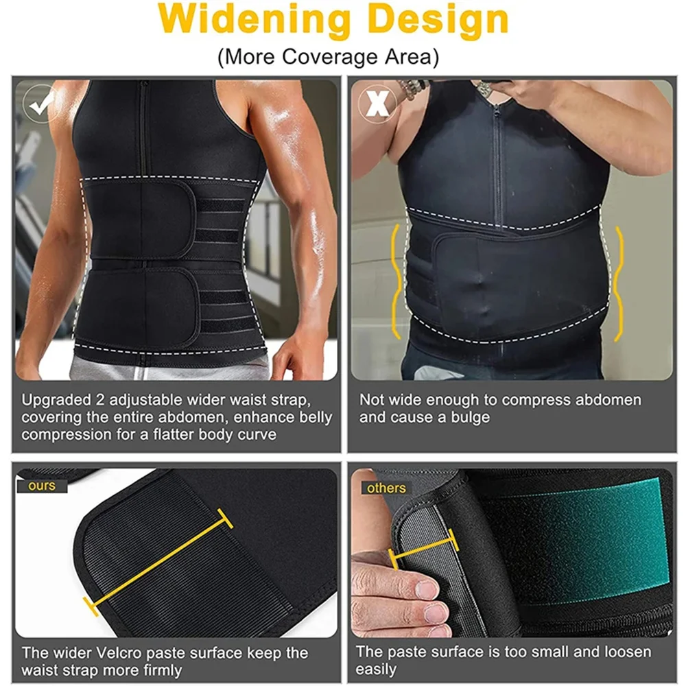 Compressiezweet voor heren Saunavest Nieuw afslankpak voor studenten Tailleriemen Body Shaper tanktop voor training Fitness Gym
