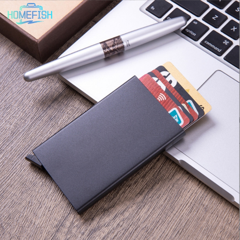 Smart Wallet Card Holder Metal Thin Slim Men Women Wallets Pop Up Minimalist Wallet Small Black Purse Vallet Walets for Men