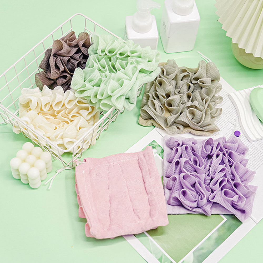 2-в-1 шариковое полотенце для ванны, люфа с застежкой на шнурке для мыла, мягкая отшелушивающая сетка, губка для душа, уход за кожей, инструмент для купания