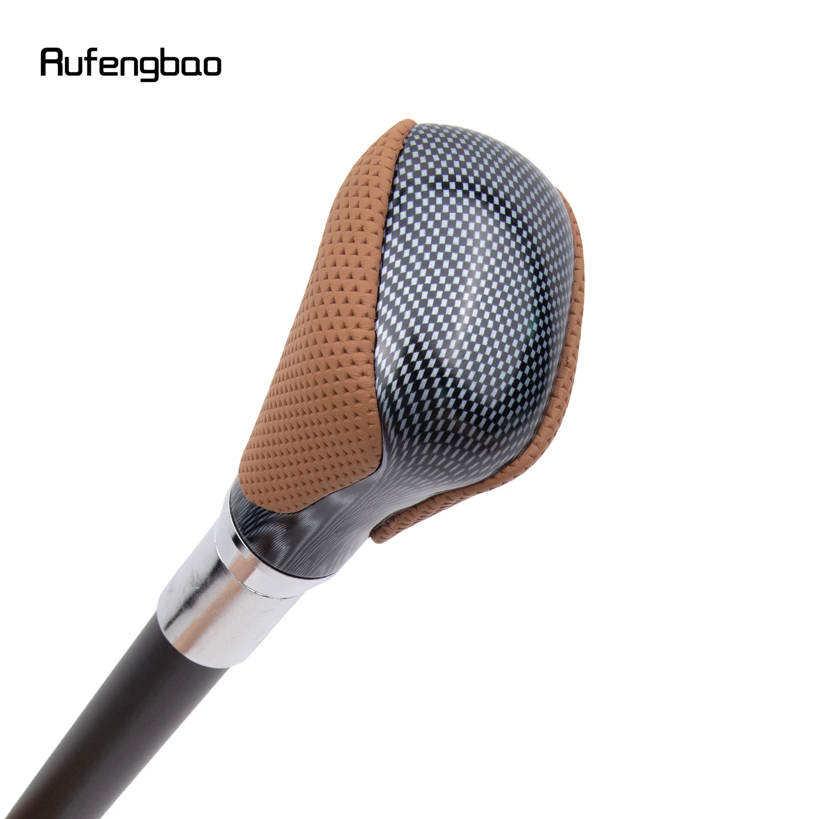 Braun Schwarz Leder Weiß Gehstock Mode Dekorativer Gehstock Gentleman Elegant Cosplay Cane Crosier 94cm