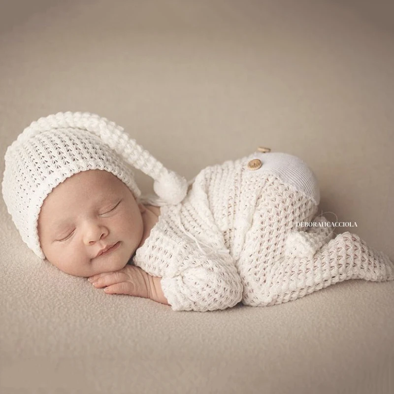 Noworodek odzież fotograficzna piżama studio fotograficzne ubrania dla niemowląt dwuczęściowy kombinezon dziecięcy z dzianiny