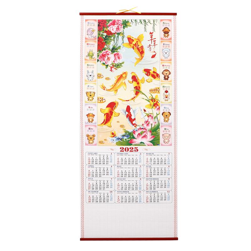 Chinesischer Wand-Monatskalender 2025, Schlangenjahr, zum Aufhängen, praktischer Kalender, Planer, hängender Wandkalender für das Heimbüro