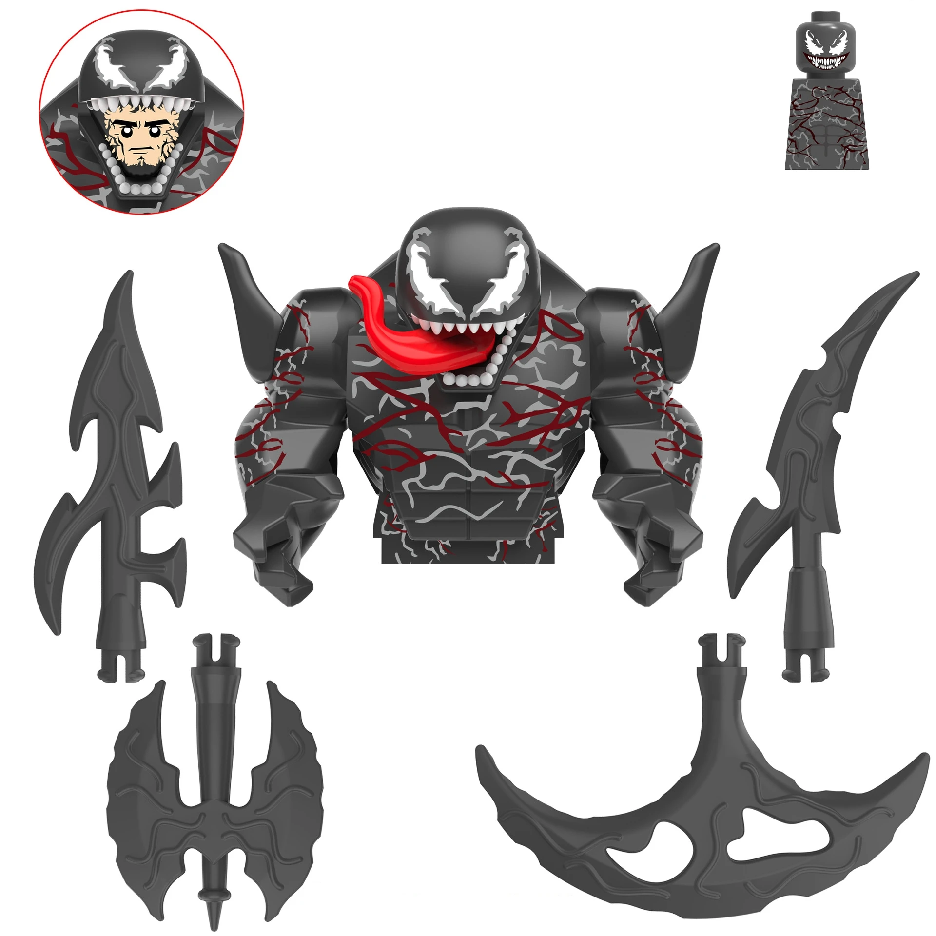 Bloques de construcción de Disney, Mini figuras en miniatura, dinosaurio duende grande, Spiderman, Venom, capitán Hawk, Deadpool, armadura técnica, juguetes de regalo de ciudad