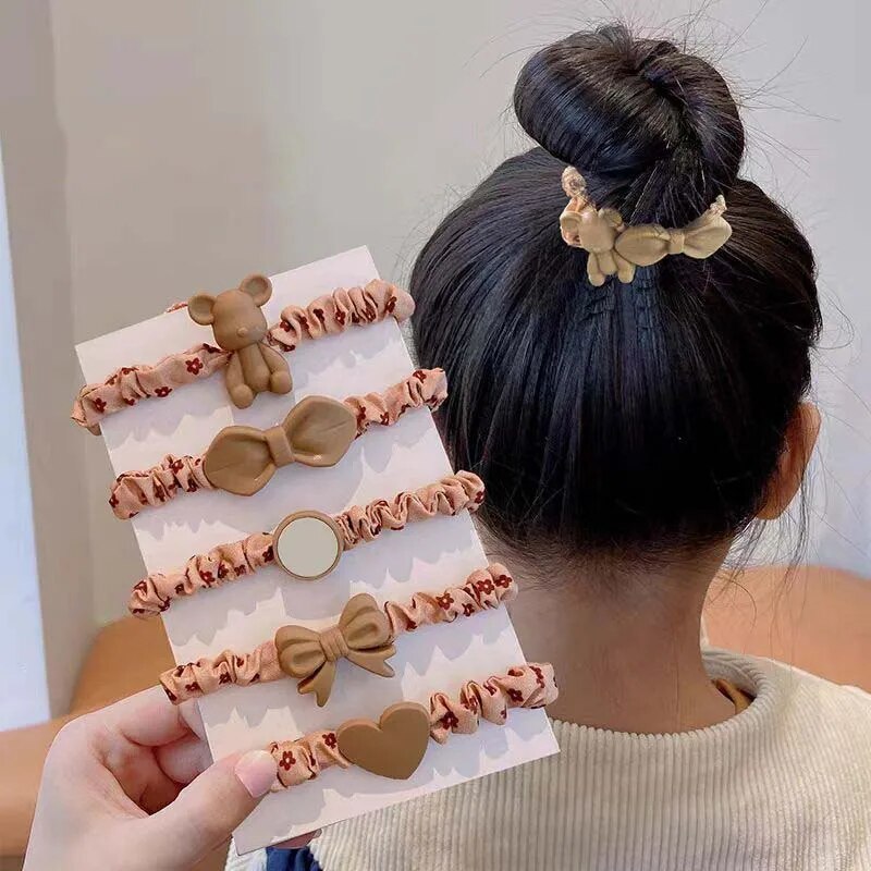 10 PCS Women's Hair Ring Set Hair Accessories High Elasticity Leather Band Simple Temperament High Ponytail Durability New Style