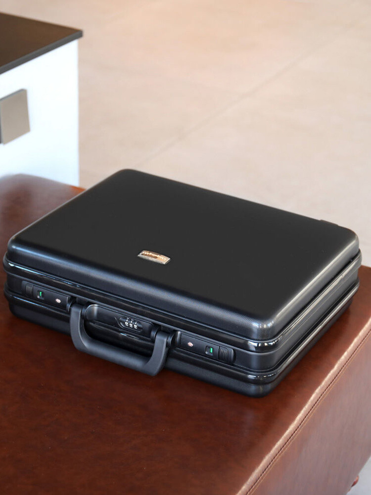 ABS+Aluminum Business Briefcase - TSA Lock Tool Storage Case with Portable Design & Carry-On Compartments