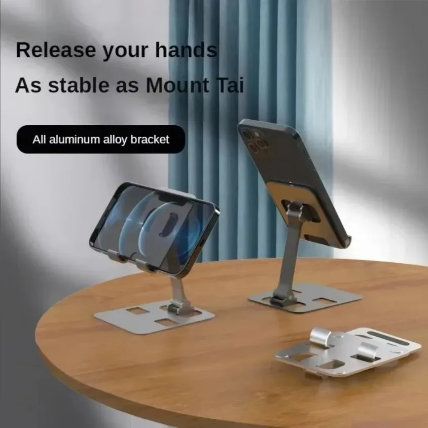 Muzisn soporte Universal plegable para teléfono de escritorio soporte de montaje para iPhone 12 13 14 15 16 soporte para teléfono tableta soporte de Metal de escritorio