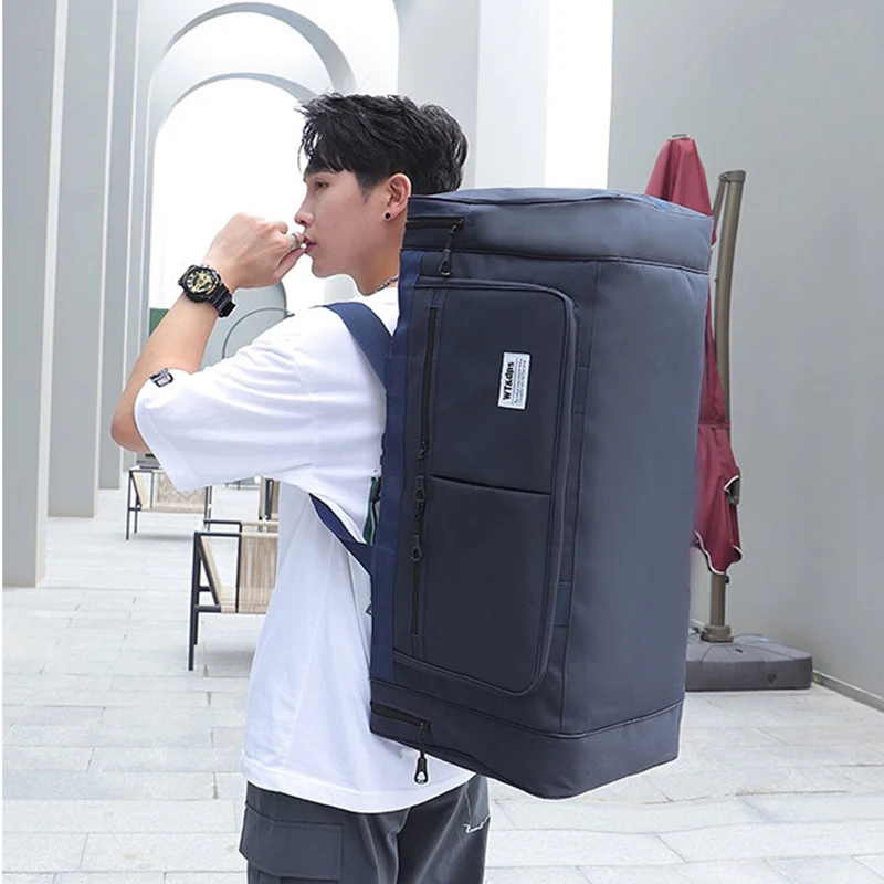 70L ยิมกระเป๋าเดินทางกระเป๋าเดินทางพับได้กีฬาขนาดใหญ่ 70 ซม.Duffel สําหรับผู้หญิงผู้ชายกระเป๋าถือมัลติฟังก์ชั่ Weekender กระเป๋า XA831F