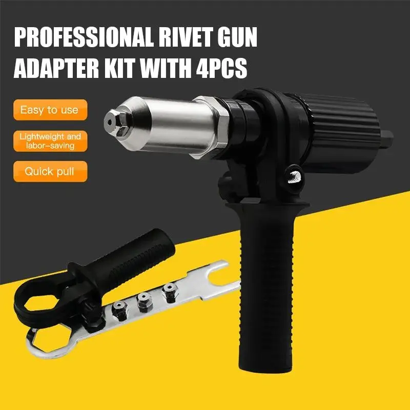 Pistola remachadora eléctrica portátil, adaptador de taladro, herramienta de remachado enchufable para el hogar, Kit de herramientas de brocas de uñas de remache inalámbrico, 2,4mm-4,8mm