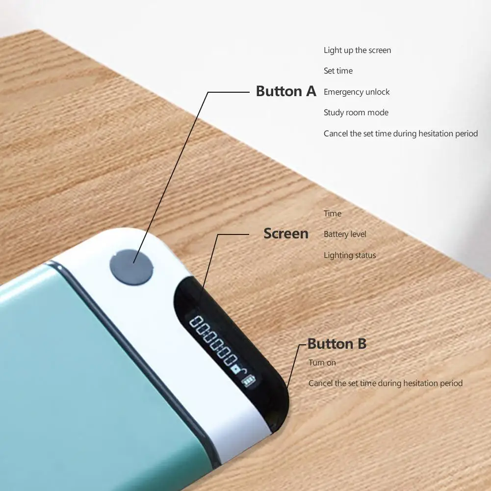 Portable Mobile Phone Lock Box Self-regulating Timed Smart Phone Lock Case Self-Discipline Keepin Box Limit Cell Phones Use