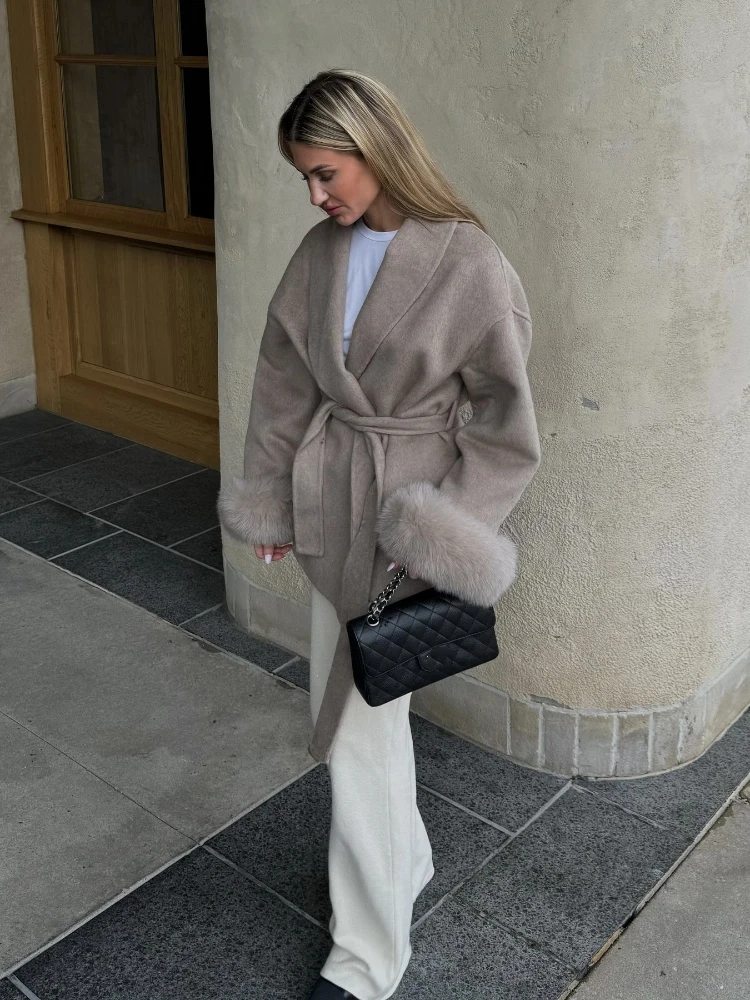 Elegante weiße Revers Flip Taschen Blazer Jacken für Frauen Mode Taille Up Langarm abgeschnitten Mäntel 2024 neue Dame Pendeln Mantel
