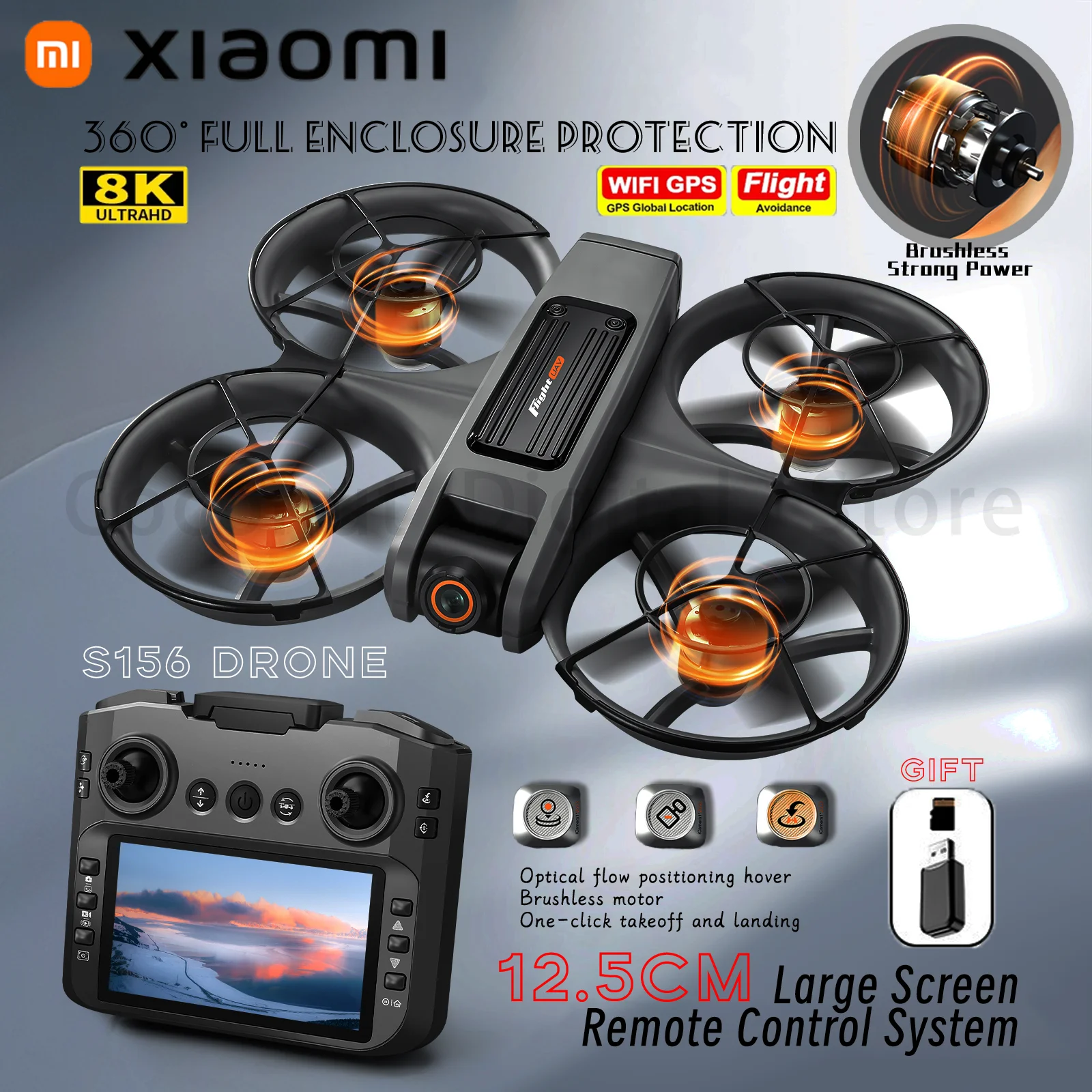 Xiaomi S156 Drone Borstelloze Motor 8K Professionele HD Dubbele Camera 5G WiFi FPV Optische Stroom Hover Obstakel vermijden Quadcopters