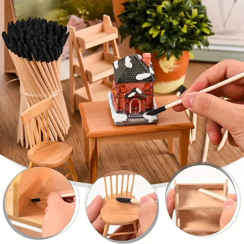 10/20pc Dual-Purpose Sanding Sticks - Precision Frosted Tips & Flat Head - Ideal for Crafts & Model Making