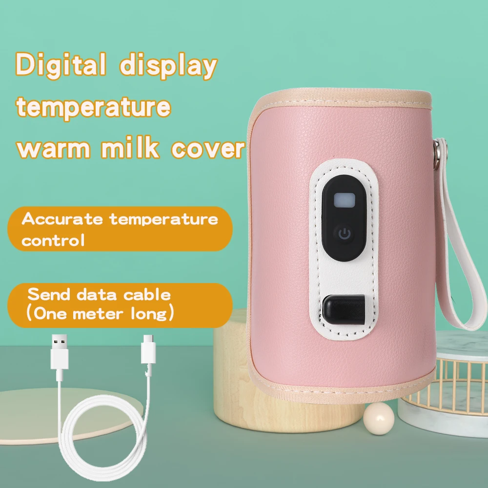 USB-babymelkfles thermische tas Universeel digitaal display Voedingsflessenverwarmer Draagbare babymelkwarmtehouder voor op reis