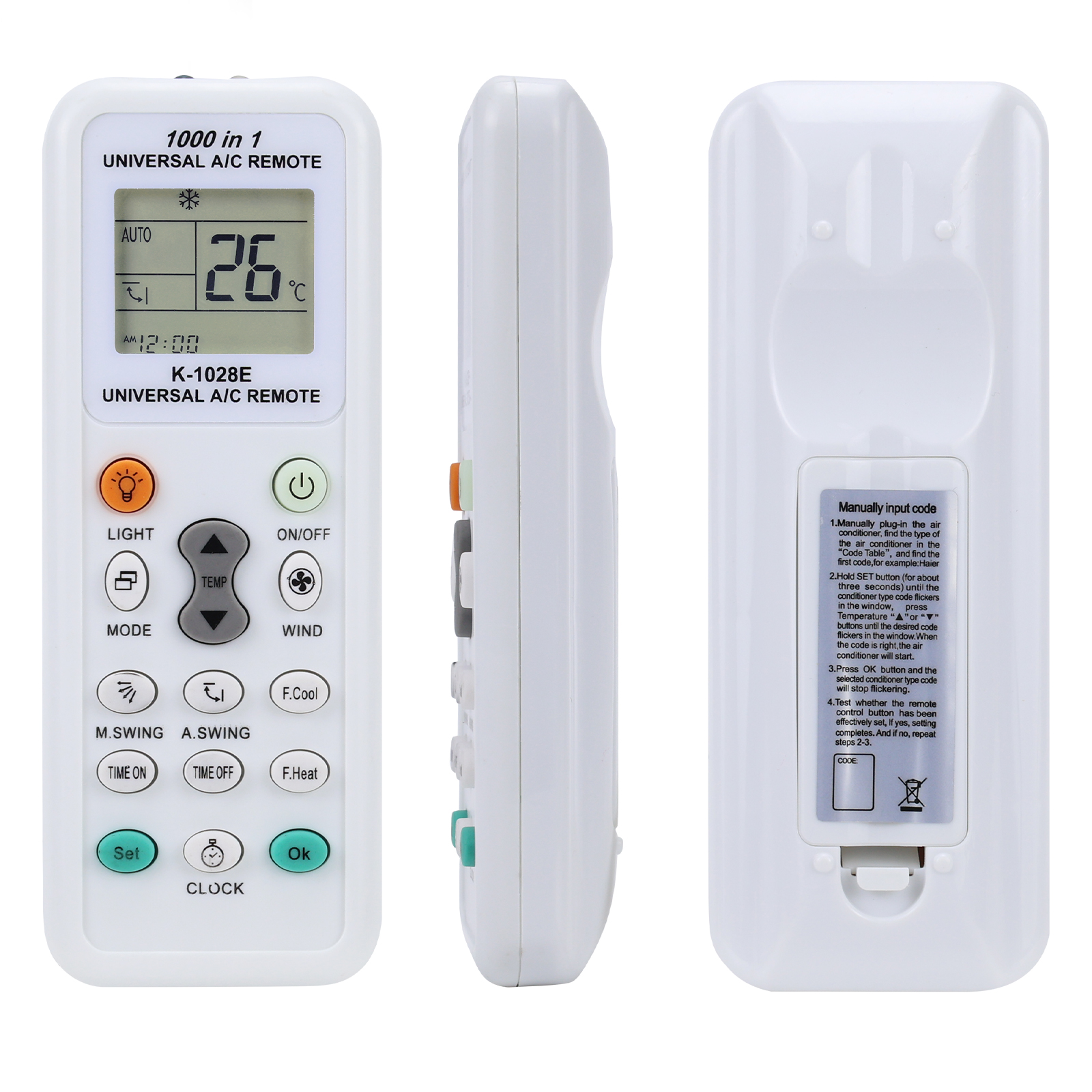 Mando a distancia universal para AC, 1000 en 1, compatible con aires acondicionados Haier, Hitachi, LG, Sharp, Gree, Midea, Bosch, Toshiba