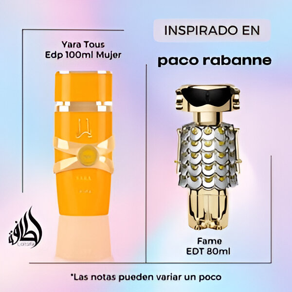 YARA TOUS Perfume árabe Lattafa EAU para mujer 100ML