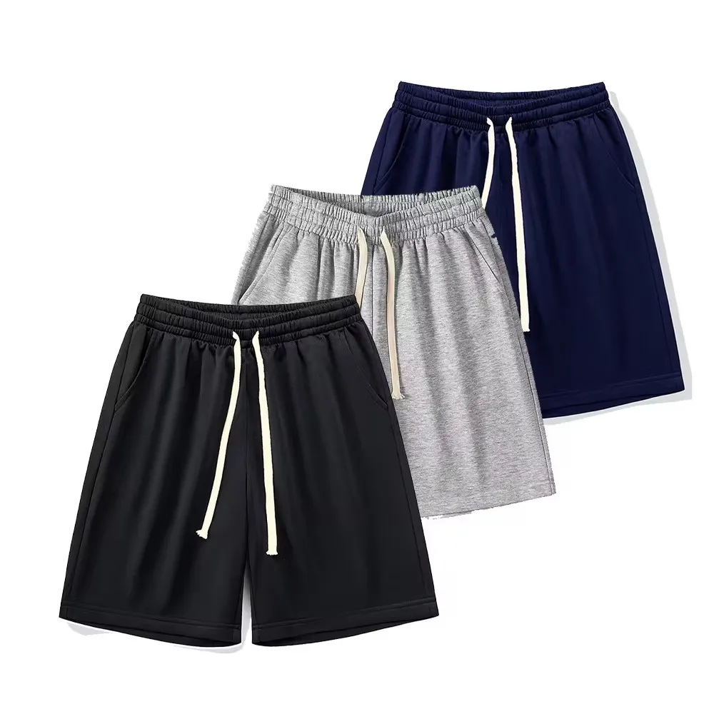 Pantaloncini europei da uomo taglie forti per persone di mezza età e giovani pantaloni larghi e versatili da cinque quarti pantaloni da spiaggia traspiranti studen