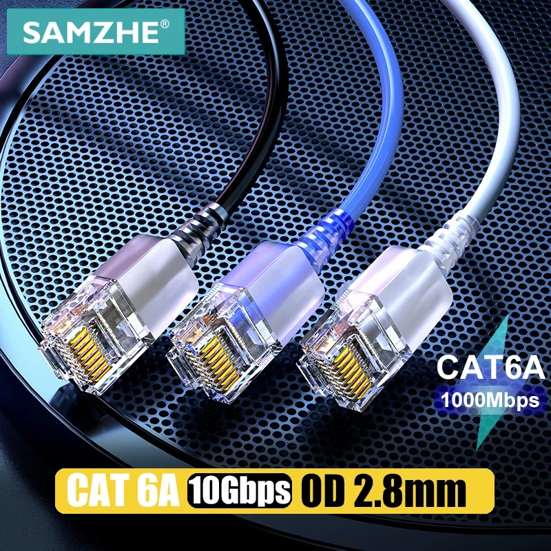 SAMZHE Cat6A Cable Ethernet Cat6 Lan UTP Cable de conexión de red para PS PC enrutador módem de Internet Gigabit Cat 6 Cable Ethernet