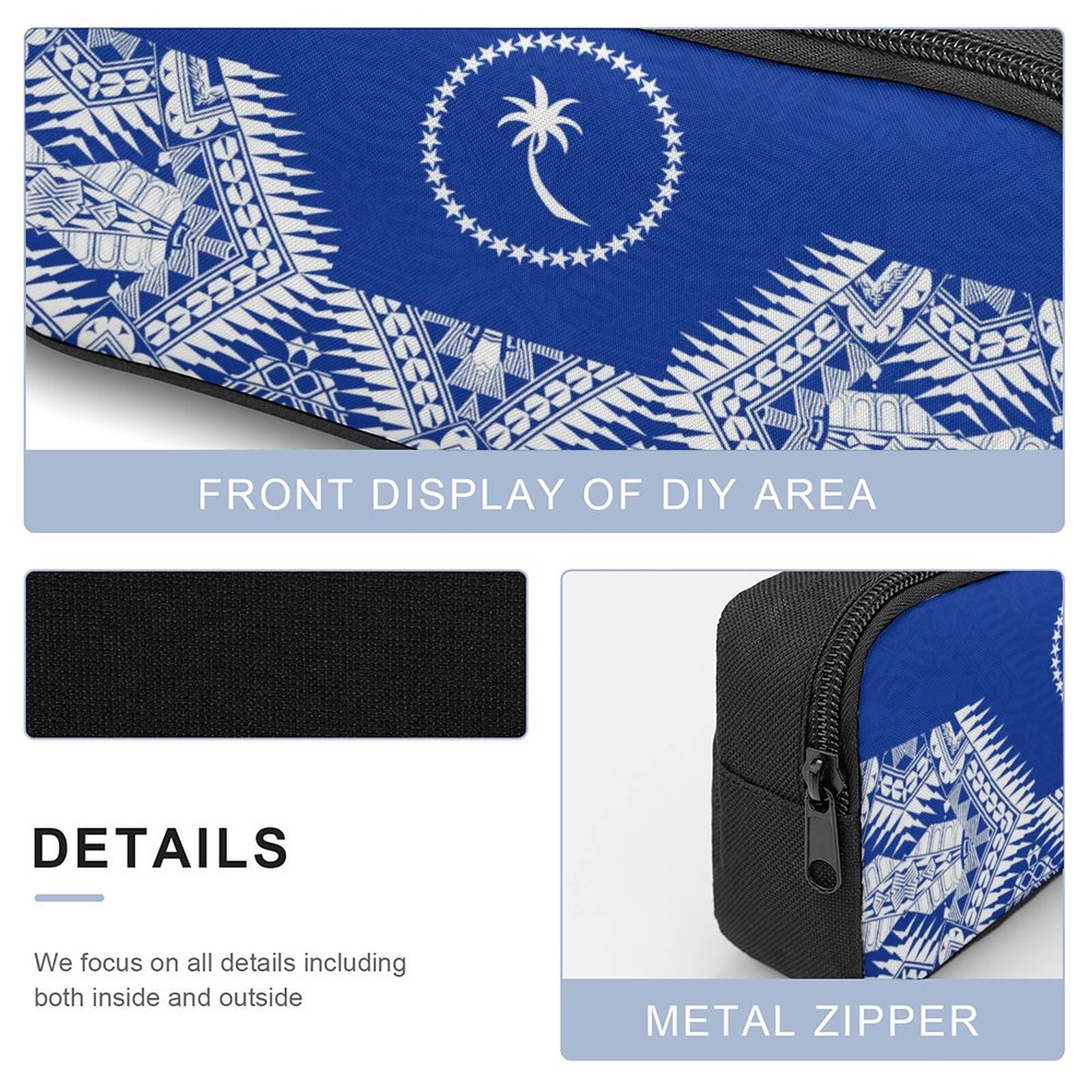 Customized Three Piece Polynesian Vintage Tribal Ethnic Style Backpack Lunch Bag Pencil Box School Camping Essential Travel Bag