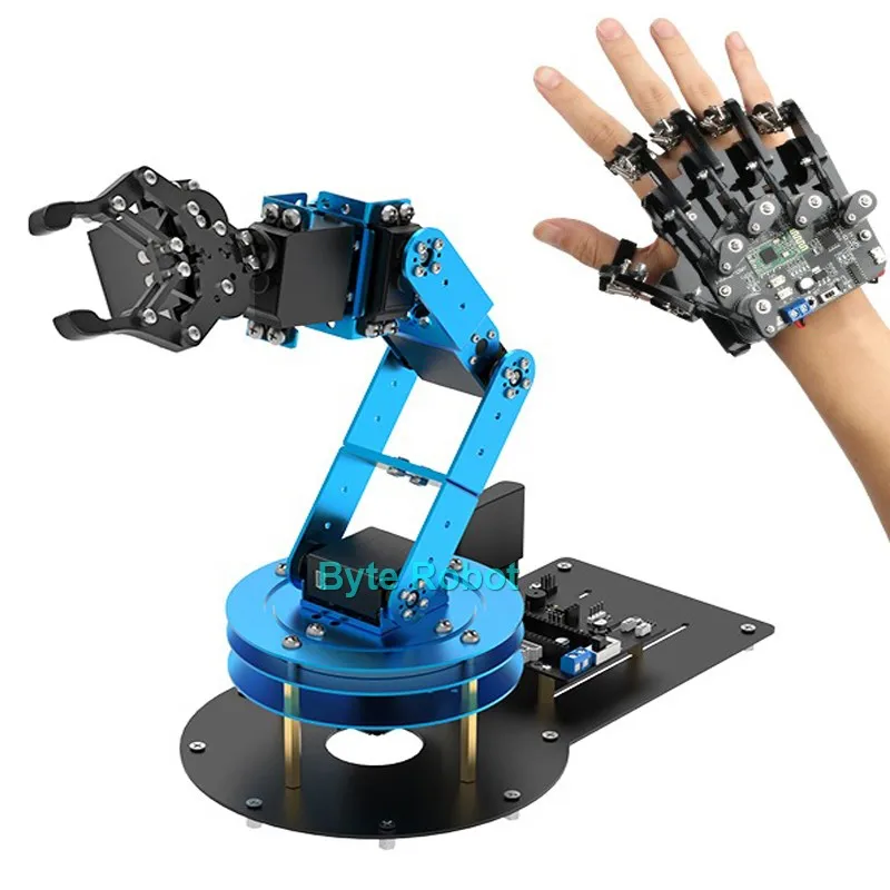 6 DOF Robot Metal Alloy Ps2 Mechanical Arm for Arduino Robot DIY Kit to Somatosensory Gloves NANO/STM32 Programmable Robot Arm