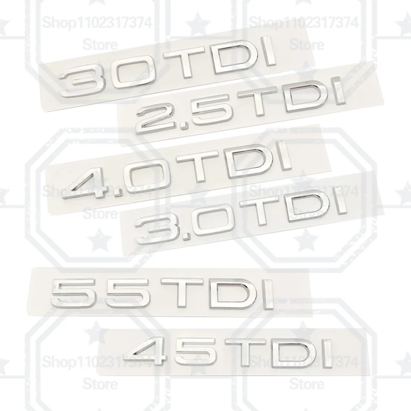 3D ABS Car Sticker For 2.0 2.5 3.0 4.0 TDI 30 35 40 45 50 55 TDI A4 A5 A6 A7 A8 Q5 Q7 Letter Emblem Rear Trunk Decoration Badge