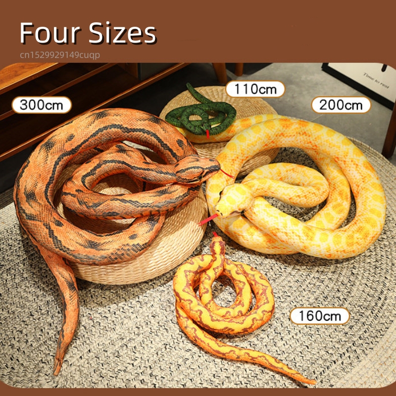 Brinquedo de pelúcia python artificial longo cobra amarelo laranja verde python brinquedo de pelúcia decorar a casa decorações do feriado