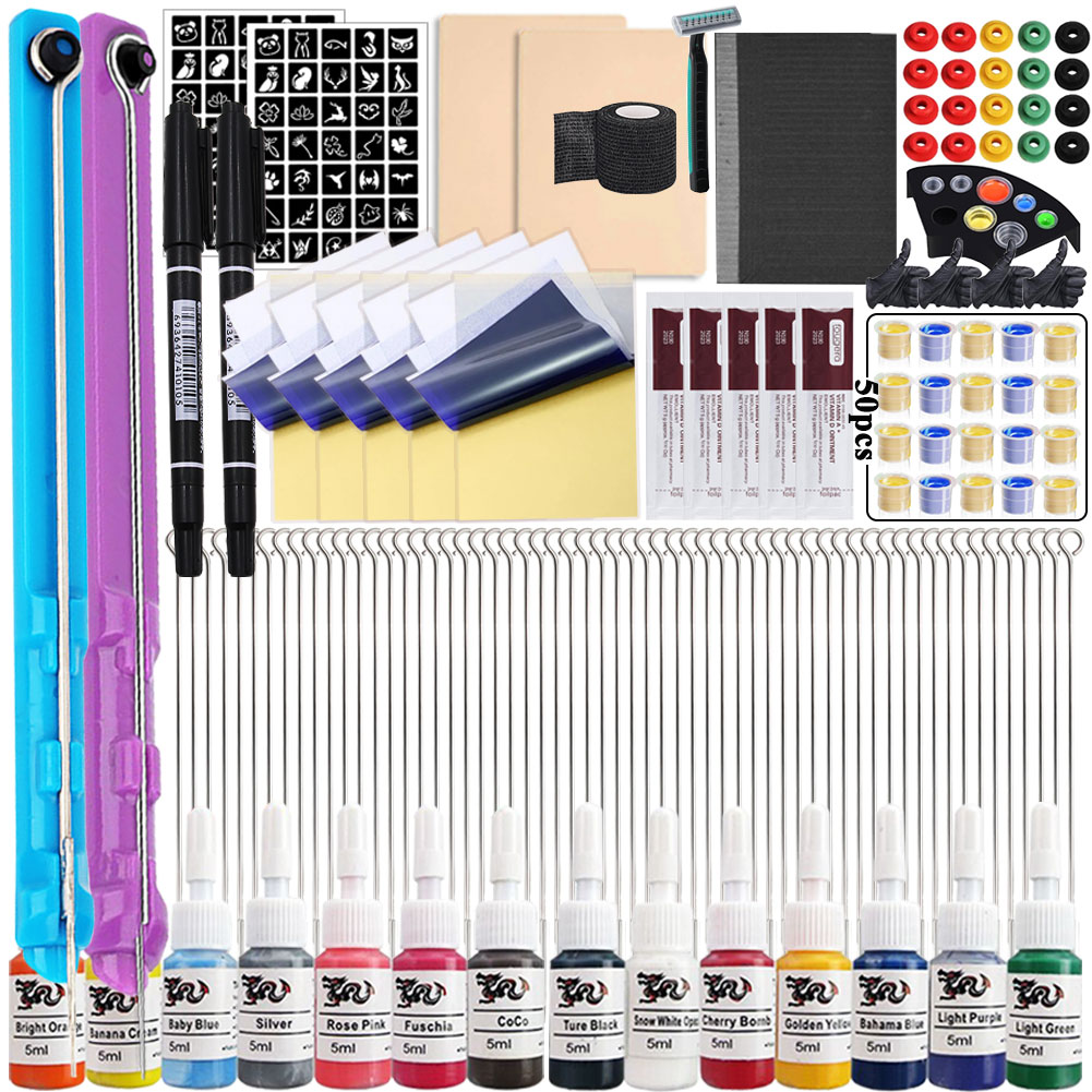 DIY Tattoo Hand Poke and Stick Kit Инструмент Игла для татуировки Poke Инструмент для боди-арта Татуировки для начинающих Практический набор Инструменты для держателя иглы