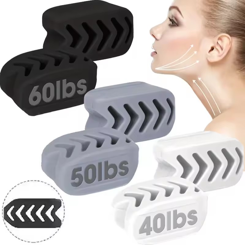 1/2pcs 40/50/60LBS Silicone Jaw Exerciser Ball Detachable Jaw Trainer Face Facial Muscle Trainer Jaw Chew Ball Training