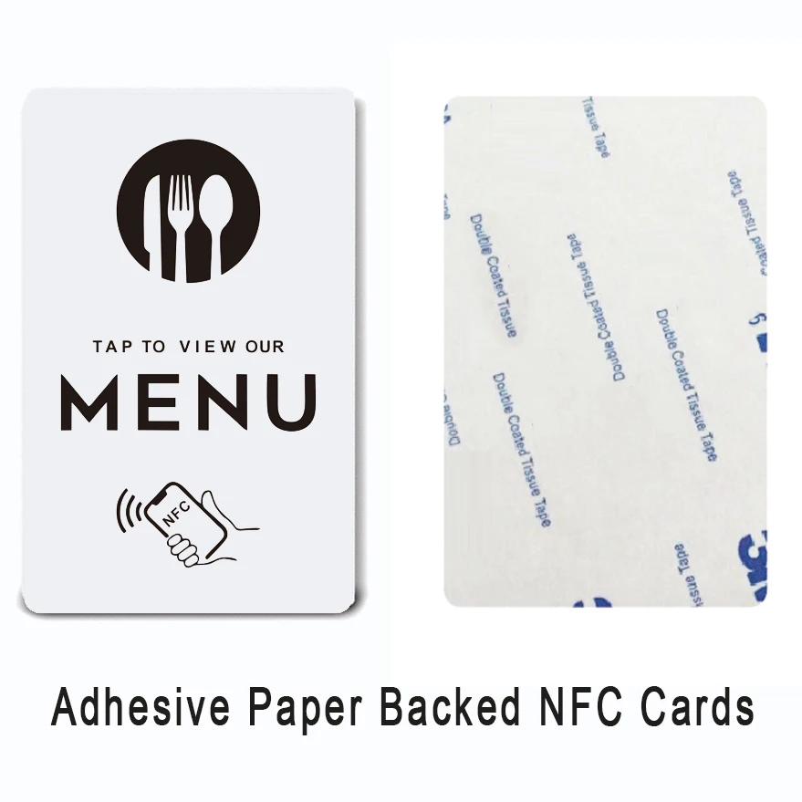 Tarjeta de PVC estándar NFC para menú en línea Enlace rápido al menú
