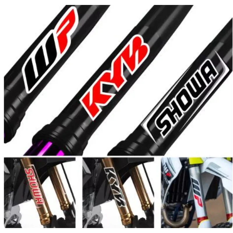 สติ๊กเกอร์ติดโช้ครถมอเตอร์ไซค์ 2 ชิ้น ลายโมโตครอส สำหรับโช้คโชวะ KYB WP ลายโลโก้ไวนิลเท่ห์ ทนทาน