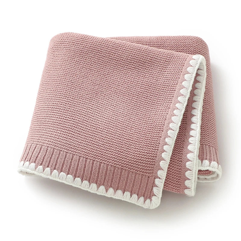 Baby Blankets Knitted Newborn Boy Girl Bedding Quilt 90*70CM Plaid Infant Stroller Swaddle Envelop Wrap Fashion Solid Super Soft