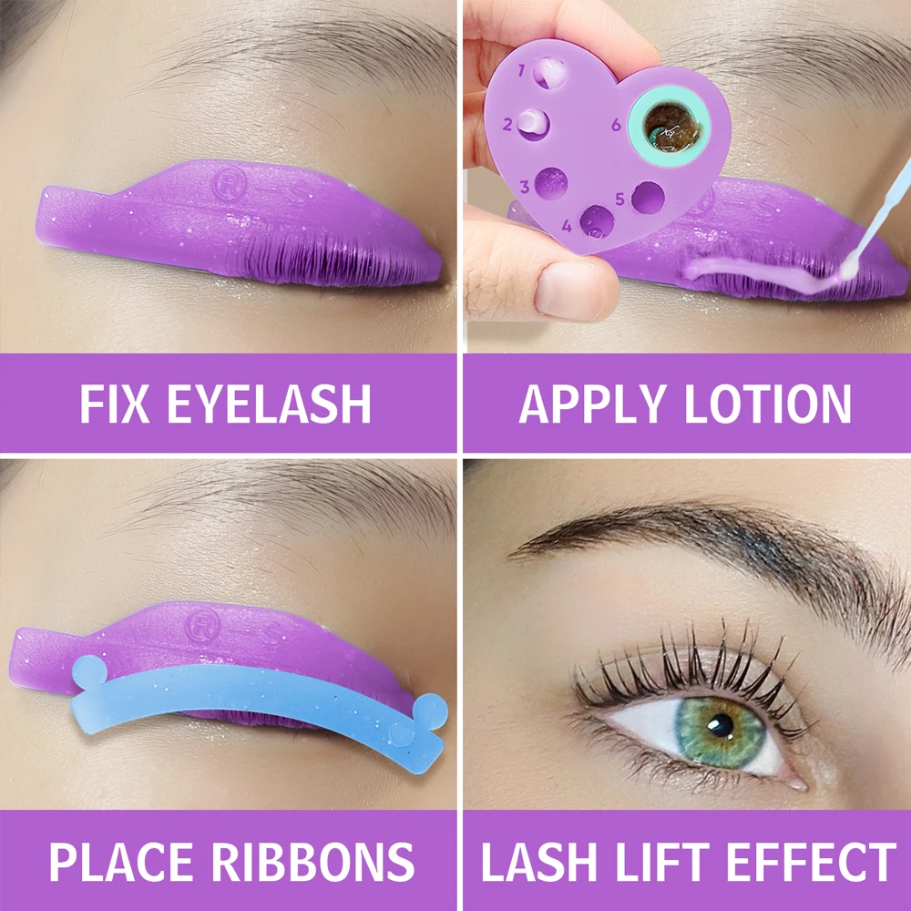 Libeauty 5 색 실리콘 속눈썹 막대 리본 소프트 컬러 풀 한 래쉬 리프트 리본 파마 다기능 속눈썹 리프팅 메이크업 도구