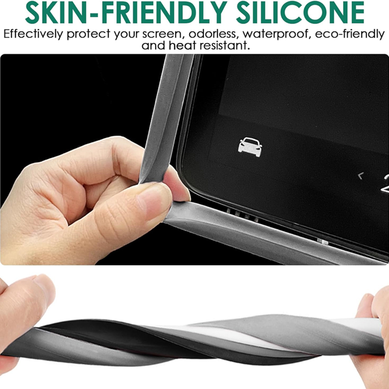Voor Tesla Model 3/Y Siliconen Beschermend Frame Rand Cover Centrale Controle Display Navigatie Screen Protector Auto Accessoires