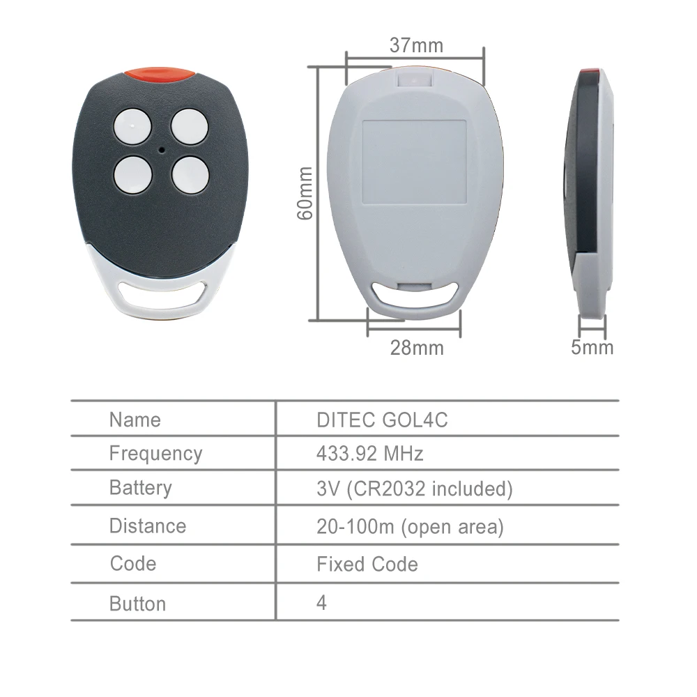 DITEC GOL4C Điều Khiển Từ Xa Cao Chất Lượng Copy 433.92MHz Điều Khiển Từ Xa Cho Nhà Để Xe Cửa Cổng Điều Khiển Từ Xa Duplicator
