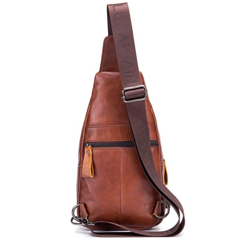 2023 neue 100% rindsleder Casual Mode Umhängetasche Brust Tasche männer leder tasche USB Lade Reise Schulter Tasche Daypack männlichen