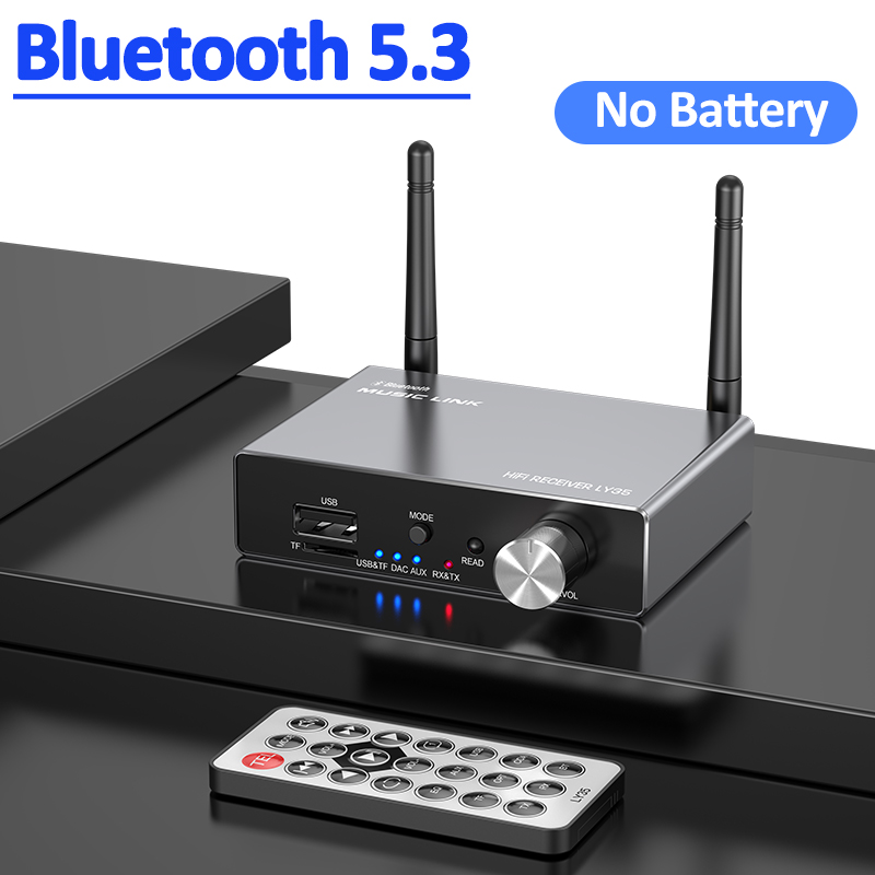 Bluetooth Sender Empfänger BT5.3 Stereo Niedrige Latenz AUX 3,5mm Optische Drahtlose Musik Audio Adapter Fernbedienung Für TV PC