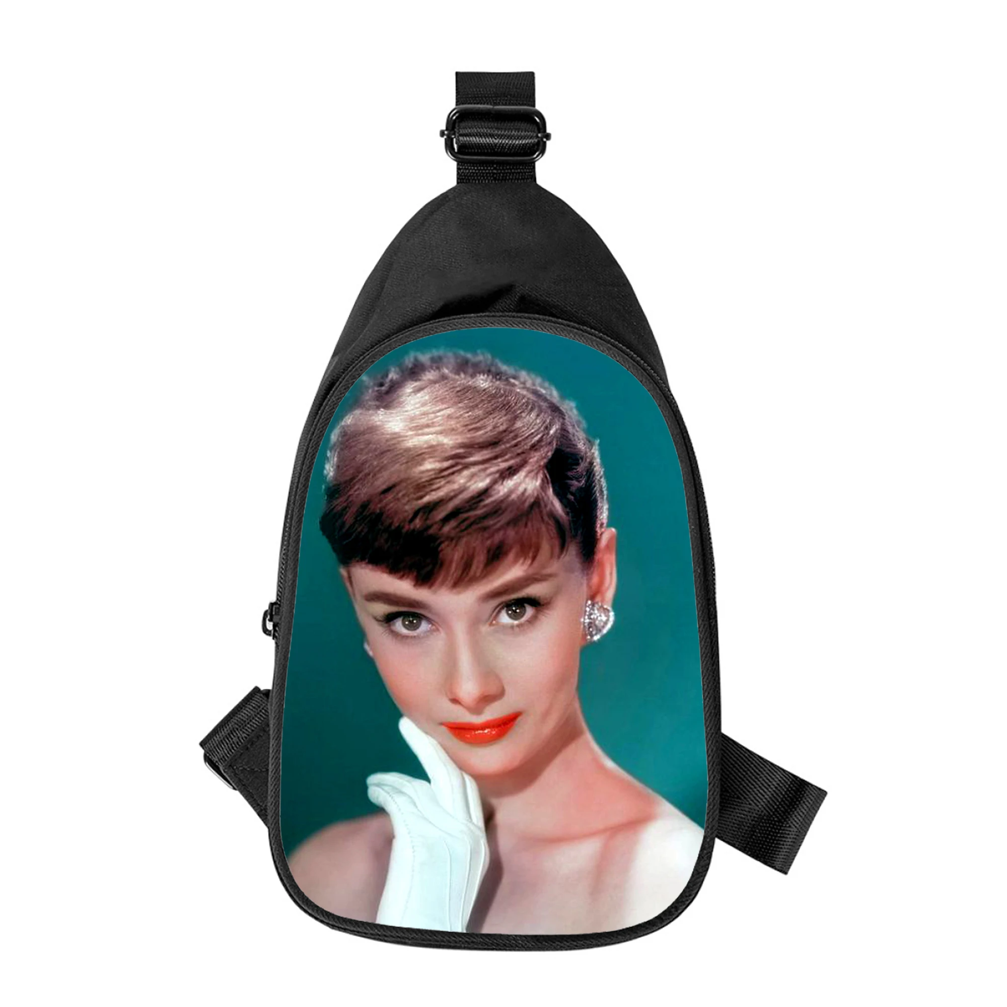 Audrey Hepburn 3D-Druck neue Männer Kreuz Brusttasche diagonal Frauen Umhängetasche Ehemann Schule Hüft tasche männliche Brust packung