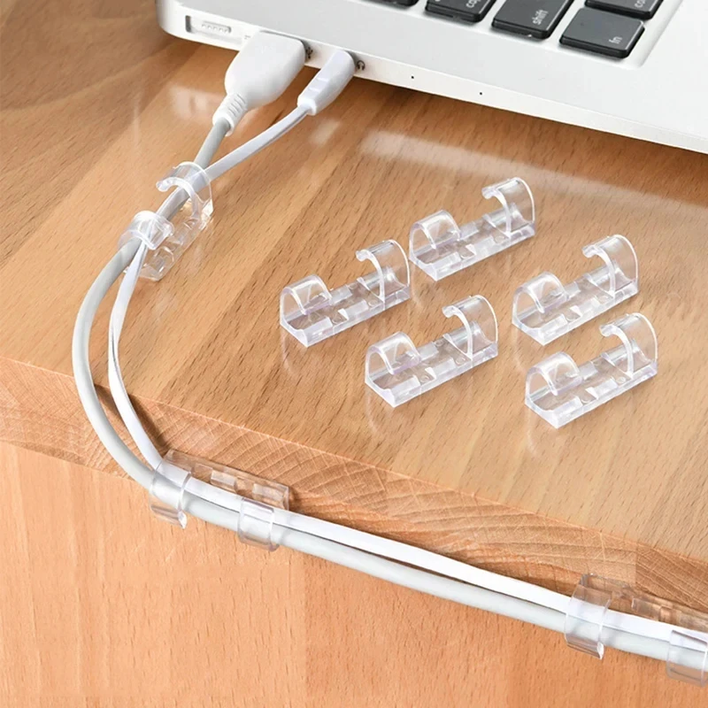 20/100PCS Organizzatore di cavi Pinze Supporto per cavi Gestione dei cavi Gestione dei cavi autoadesiva per scrivania Ufficio Morsetto per cavi Manager