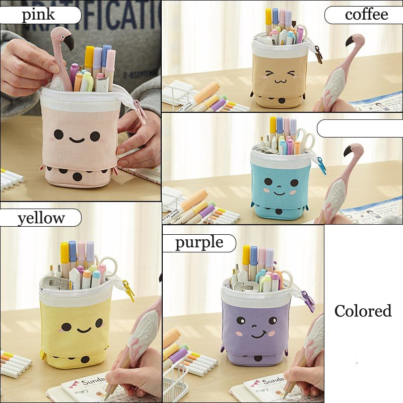 Kawaii Bút Chì Trường Hợp Cho Bé Gái Bé Trai Dây Kéo Mèo Hộp Bút Chì Ví Trường Đồ Dùng Văn Phòng Phẩm Tặng Trousse Scolaire Ốp Iưng Kim Tuyến
