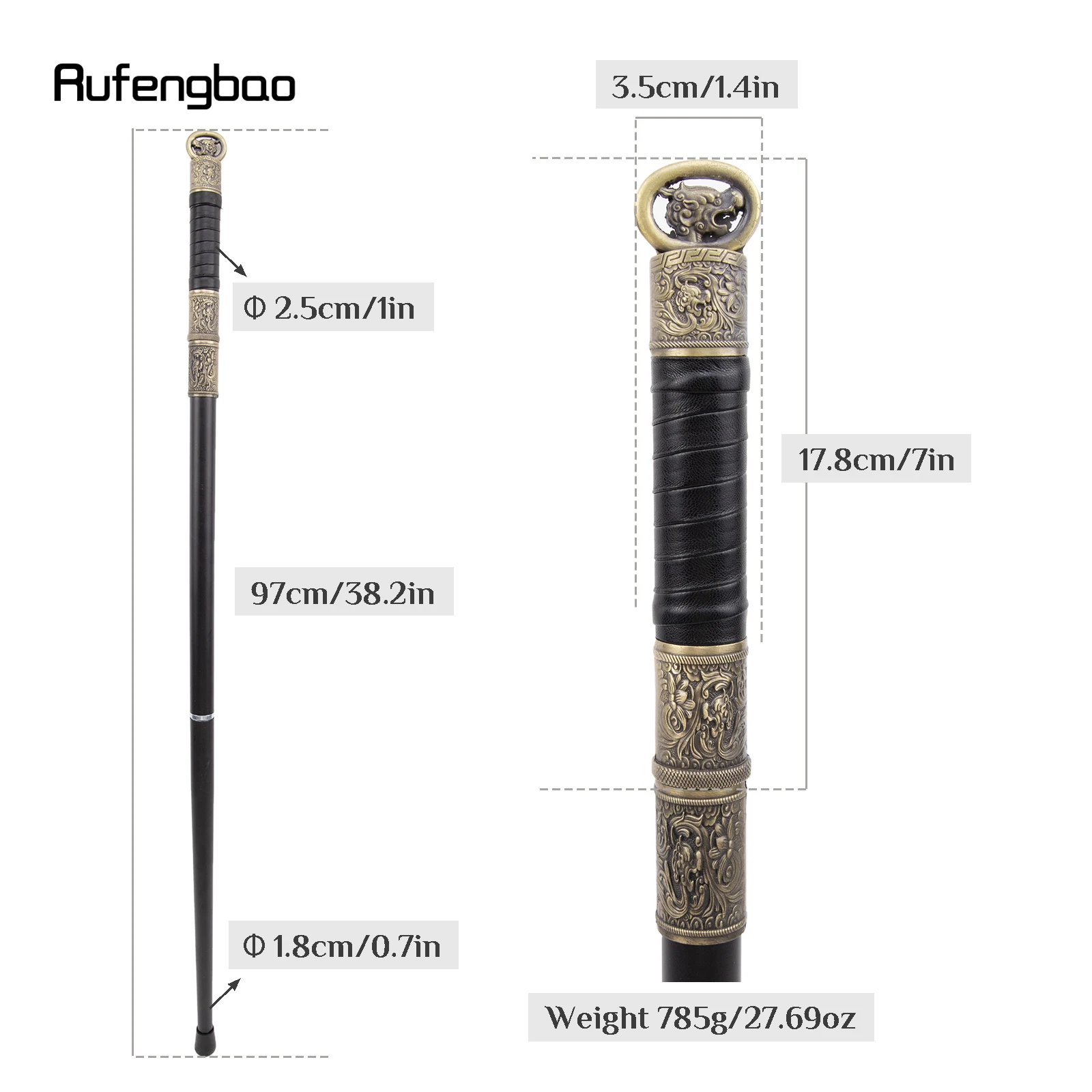 Kupfer schwarz Drachen griff Steampunk Gehstock Mode Gehstock Gentleman Luxus Crosier Knopf Gehstock 97cm