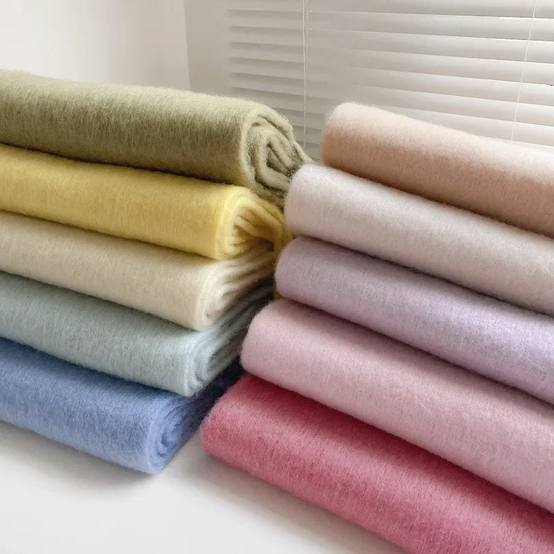 Bufanda de Mohair de invierno para mujer, chal liso y cálido de Cachemira grueso tejido con borlas gruesas, bufanda para mujer y hombre, accesorios para bufanda para pareja
