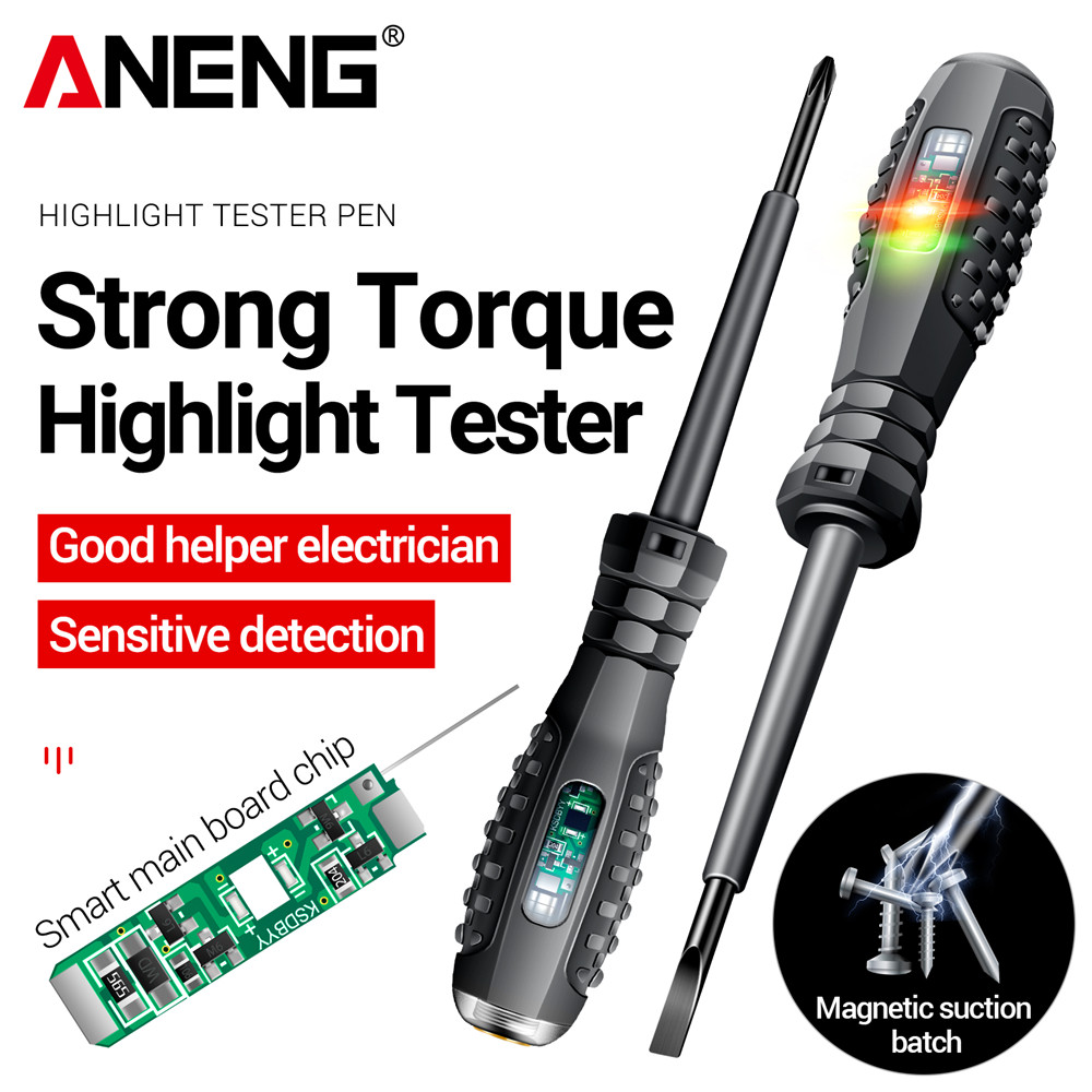 ANENG B05 destornillador de palabras/cruzado, bolígrafo probador eléctrico, destornillador doméstico multifuncional con indicador, herramientas de electricista