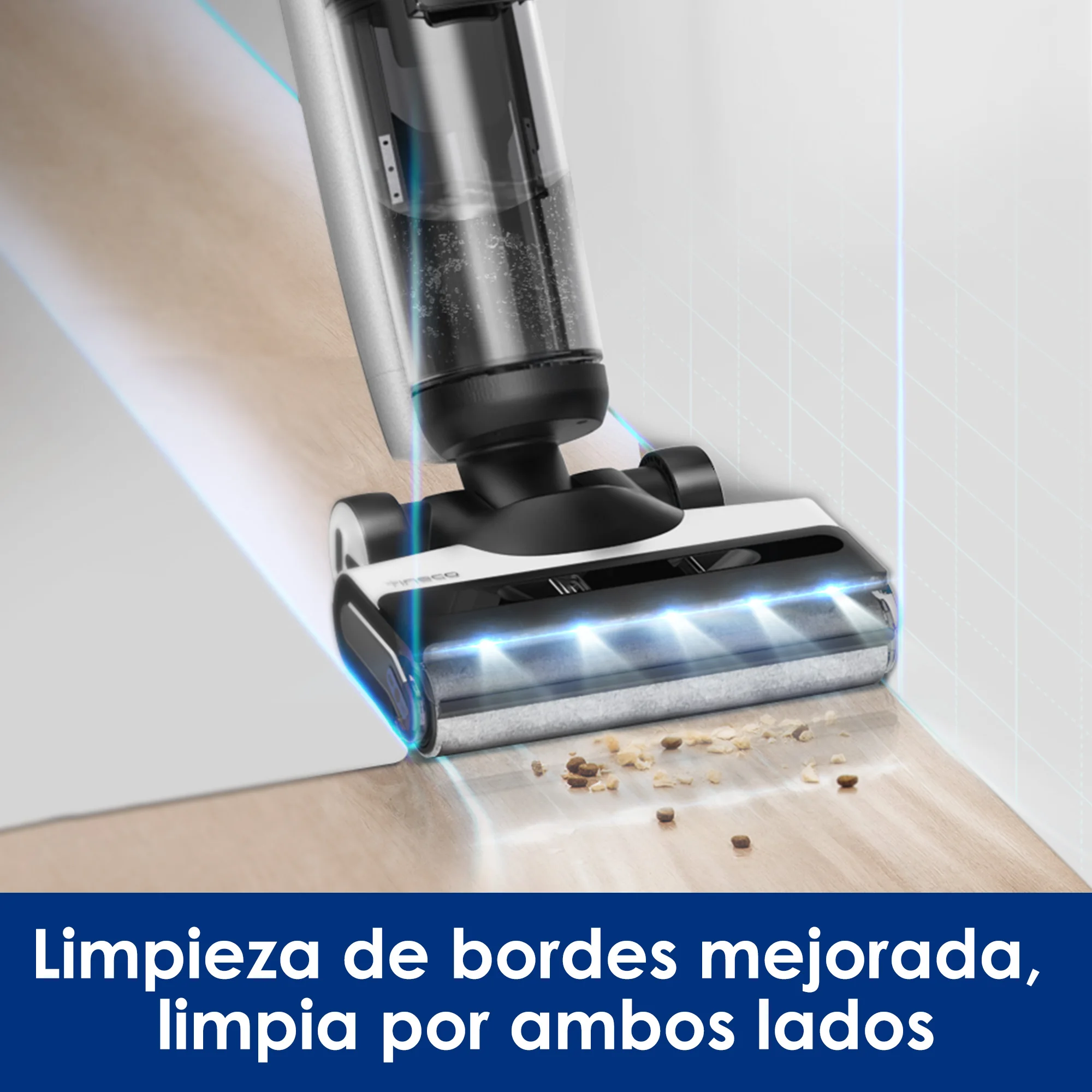 Tineco Floor One S7 FlashDry Aspiradora Inteligente Seco y Húmedo Sin Cable Funcionamiento Prolongado Suciedad Pegajosa Autolimpieza Secado Rápido Limpieza de Bordes Batería de Larga Duración