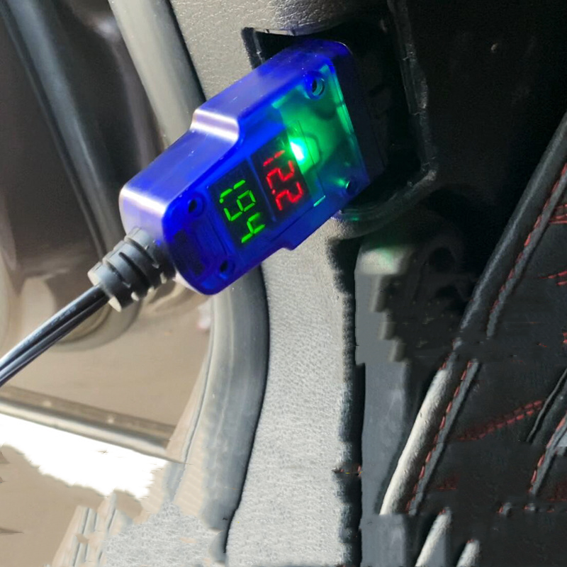 Car ECU Connector Battery ECU Memory Saver Tool Emergency Electrical Plug OBD2 Memory Saver Show Voltage Current